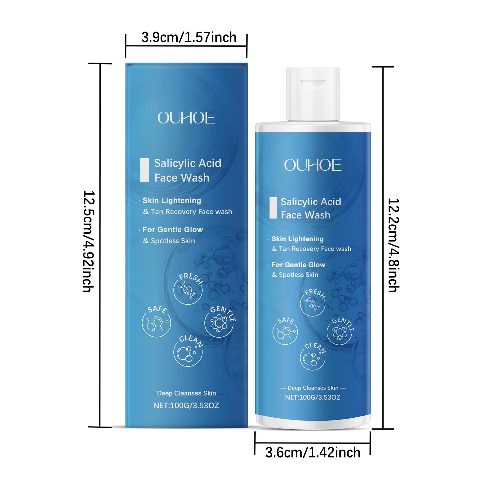 Salicylic Acid Facial Cleanser Acne Treatment Moisturizing Oil Control Skincare Face Wash Cleansing Pore Hydrating Skin Care