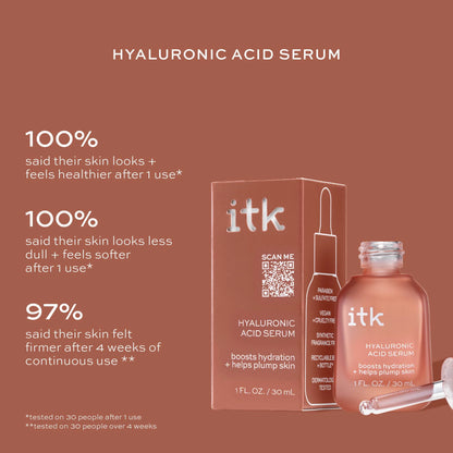 Skincare Hyaluronic Acid Serum, Hydration with Squalane and Niacinamide for All Skin Types, 1 Oz