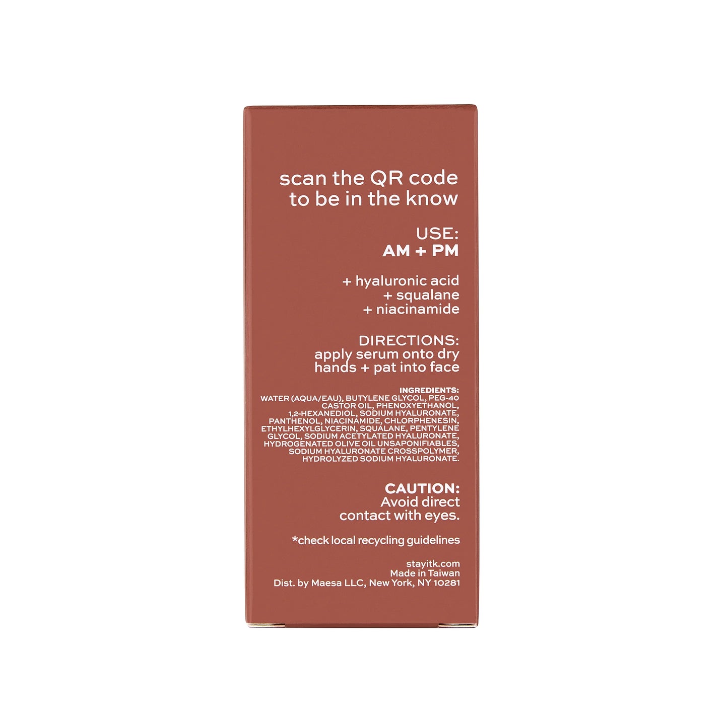 Skincare Hyaluronic Acid Serum, Hydration with Squalane and Niacinamide for All Skin Types, 1 Oz