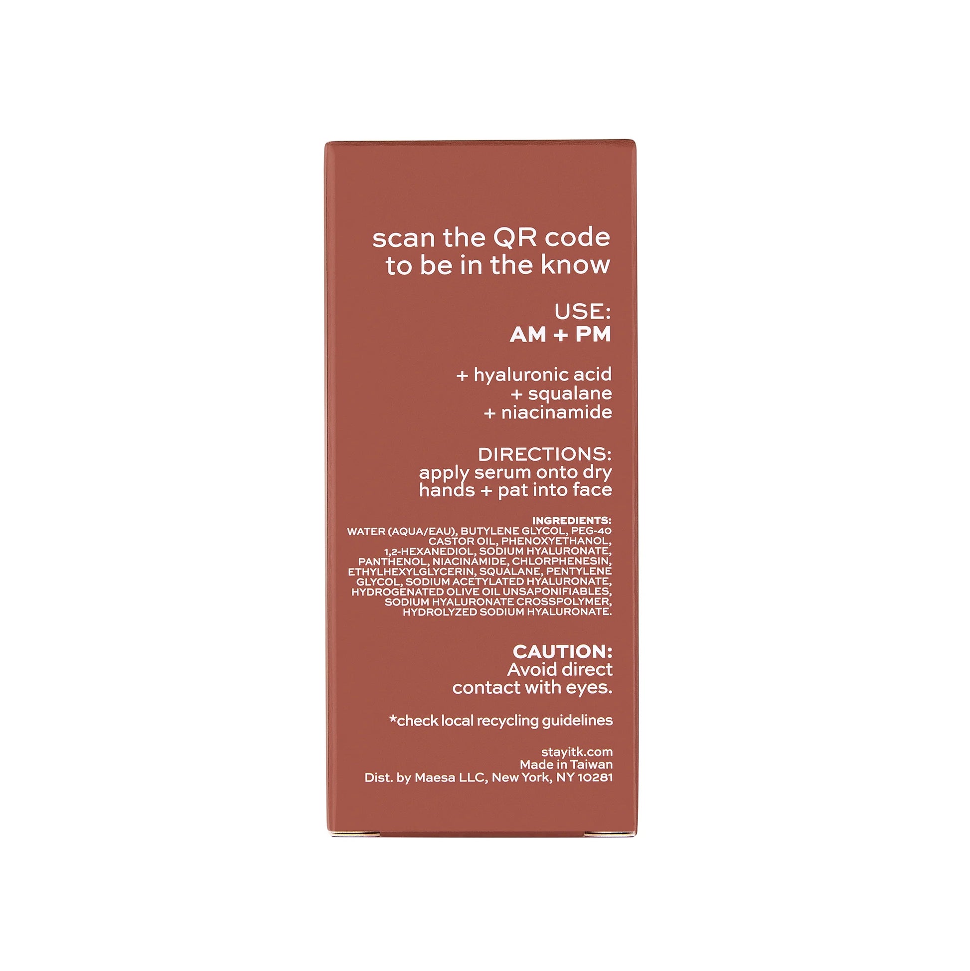 Skincare Hyaluronic Acid Serum, Hydration with Squalane and Niacinamide for All Skin Types, 1 Oz